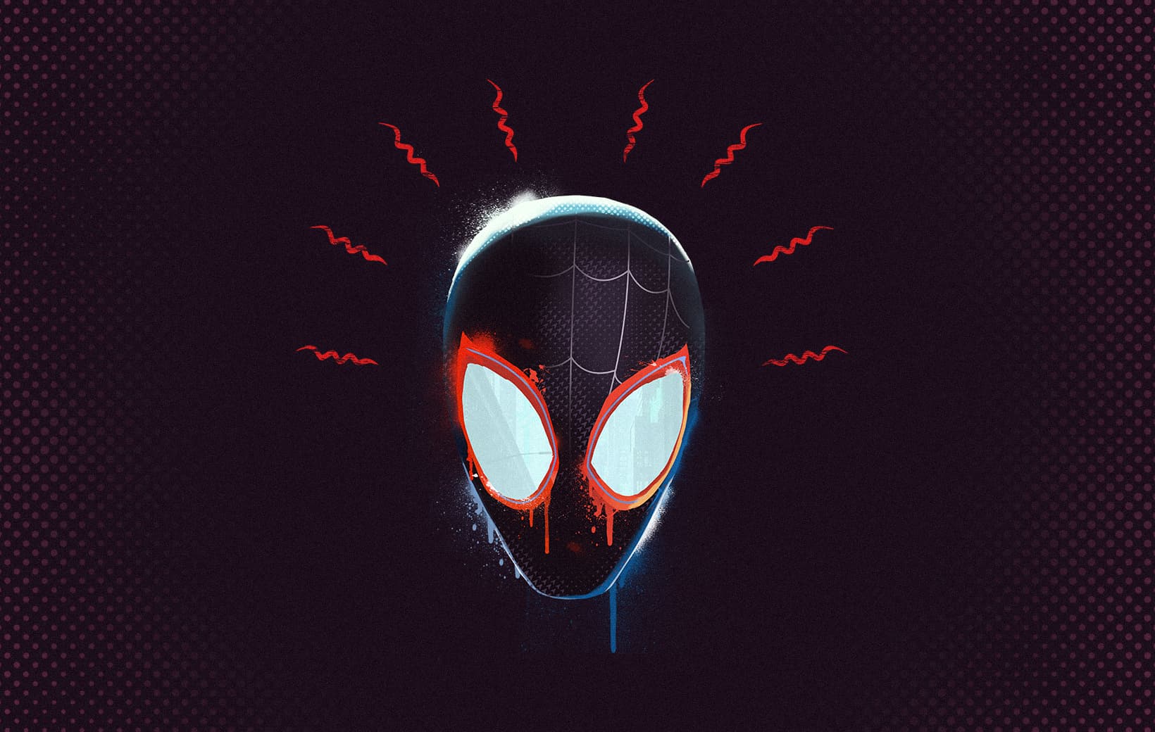Spider-Verse concept art featuring Miles Morales in costume
