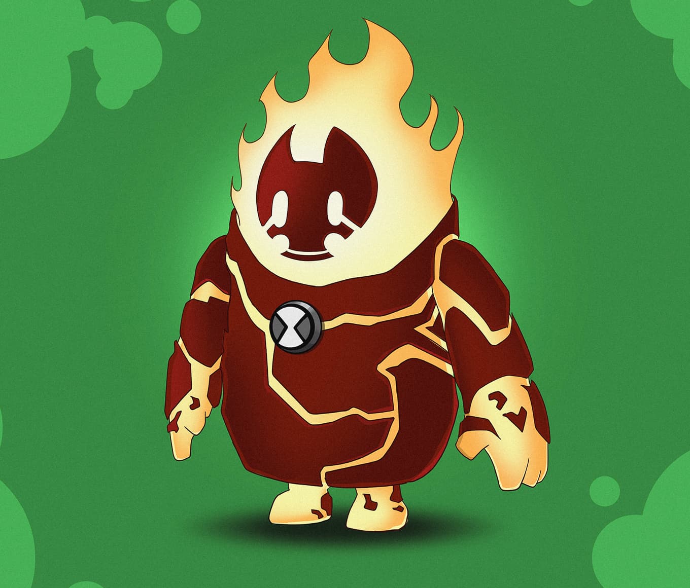 Ben 10 and Fall Guys crossover character concept art